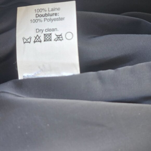 J Crew Black Wool A-Line Short Skirt Sz 8 Chevron Pattern Pocketed Front Panel - Picture 9 of 10